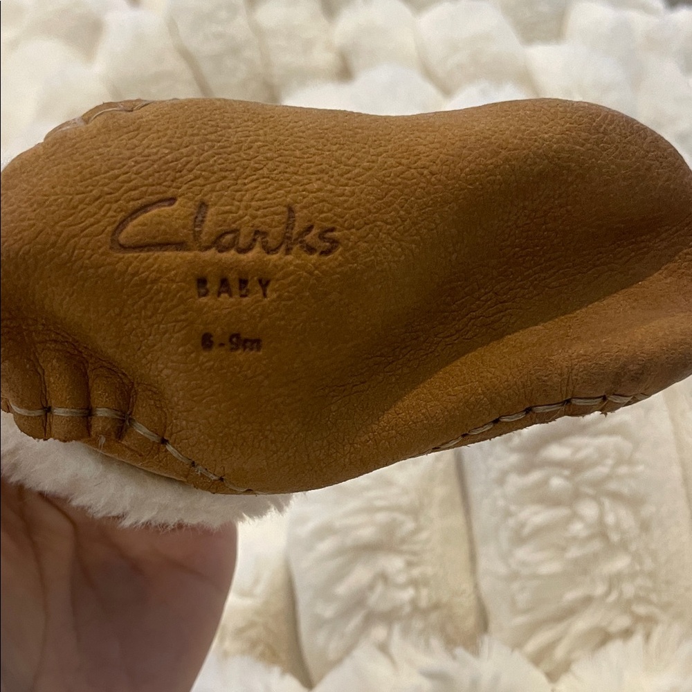 Clarks Baby Brown Leather Booties